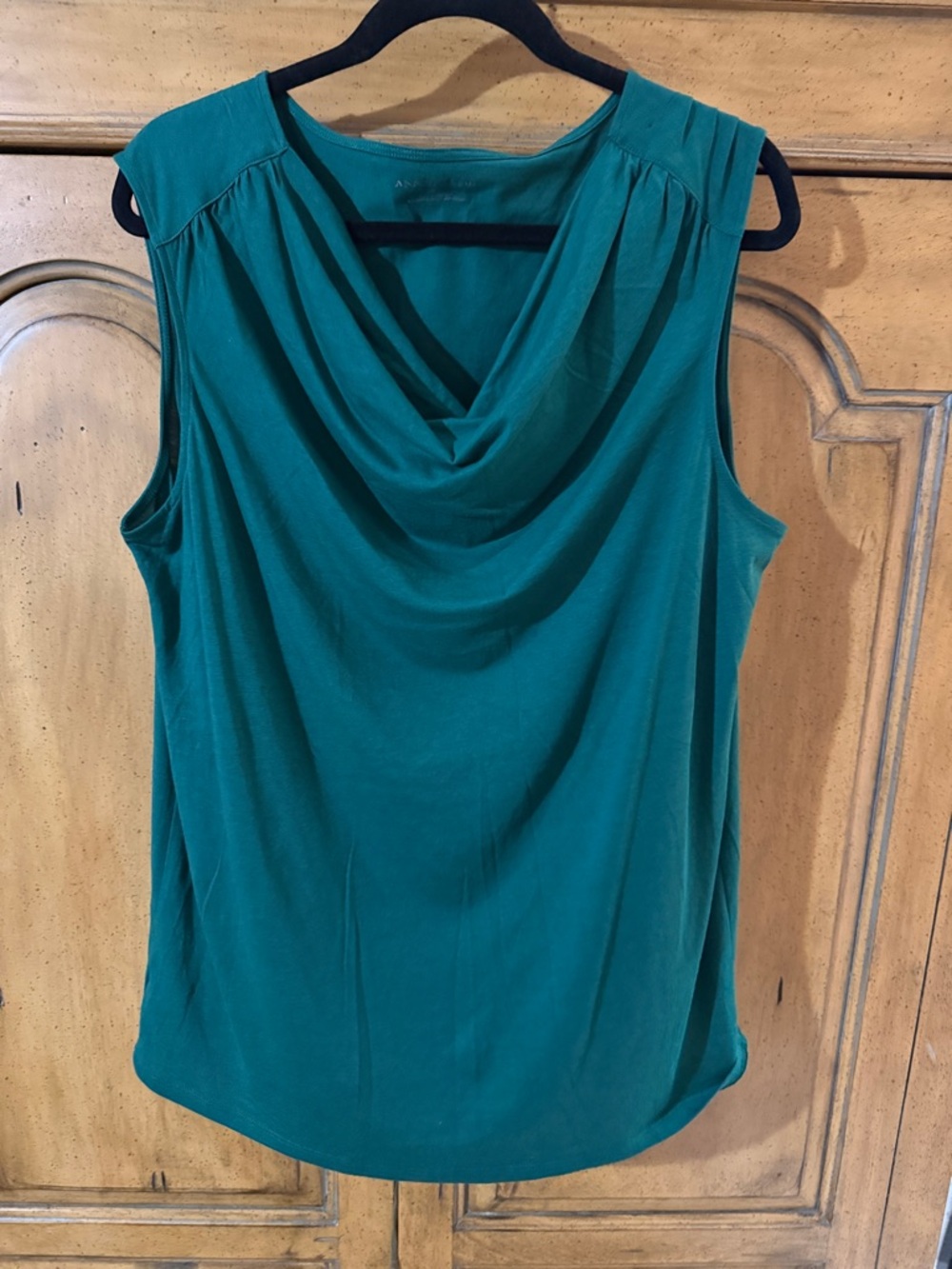 Ann Taylor Teal Sleeveless Drape Neck Camisole-XL